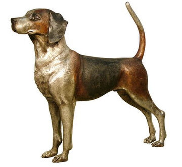 Bronze Foxhound Sculpture Garden Decor